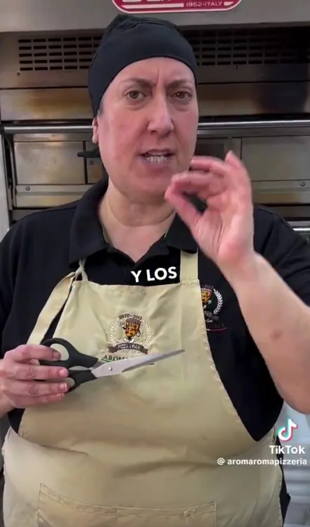 pizza, chef, tijera